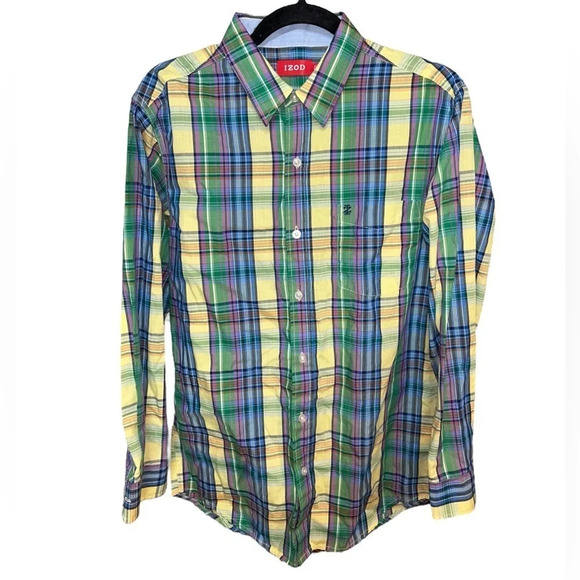 Izod Plaid Button Down Multicolor Shirt Men’s XL - Picture 1 of 4